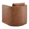 thumbnail image 5 of Comfort Pointe Sheldon Saddle Brown Faux Leather Swivel Barrel Chair, 5 of 20