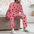 thumbnail image 7 of Naloa Strawberries Men’s Pajamas Set - Long Sleeve Button Down Sleep Shirt and Pajama Bottoms Sleepwear Set-X-Large, 7 of 7
