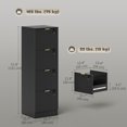 thumbnail image 2 of Black Lockable Filing Cabinet - 4-Drawer Office File Cabinet with Adjustable Rails & Printer Stand, 15.7" x 15.7" x 51.6" - Home Office Storage, 2 of 7