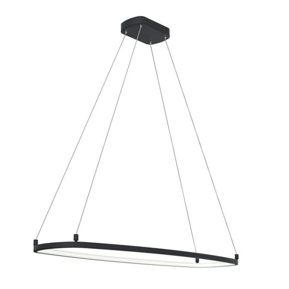 84312MBK Elan Lighting Koloa - 1 LED Ring Chandelier In Minimalist Style-15 Inches Tall and 1.82 Inches Wide-Matte Black Finish