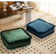 thumbnail image 3 of Nvzi Velvet Solid Square Chair Cushions Soft Thick with Fringes (Blue,18"x18"), 3 of 5