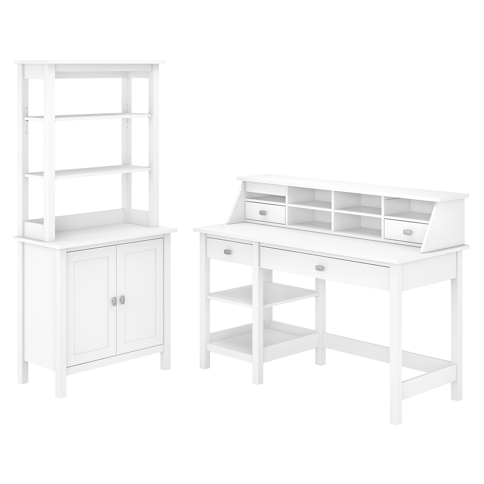 Bush Furniture Broadview 54W Computer Desk with Shelves, Desktop