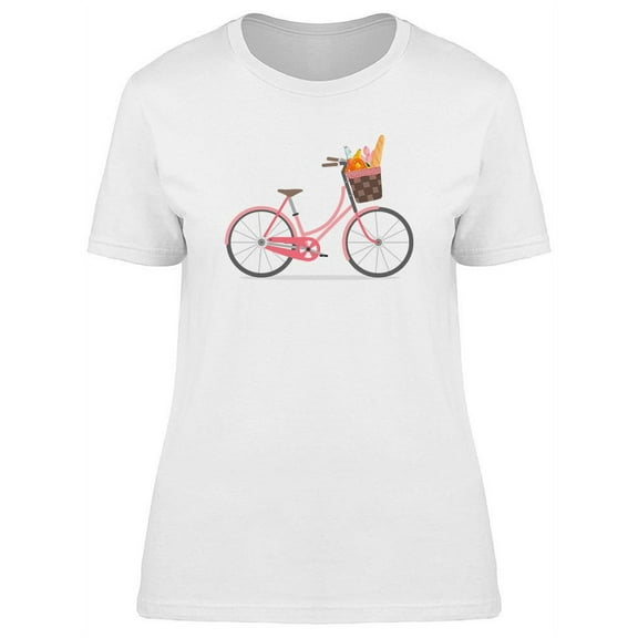 Retro Bicycle With Basket   T-Shirt Women -Image by Shutterstock, Female 3X-Large