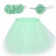 thumbnail image 1 of Conjunto de falda y diadema para recién nacidos con pecho envuelto, falda y vestido para fotografía de recién nacidos, color verde claro, 100 días de bebé, 1 of 14
