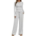 thumbnail image 2 of Women's 2 Piece Sets 2025 Fall Outfits Long Sleeve Wide Leg Tracksuits Casual Lounge Set Matching Sets, 2 of 5