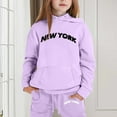 thumbnail image 2 of Byoo Toddler Girls Sweatsuit New York Printed Hoodie and Sweatpants Casual Sports Outfits, 2 of 4