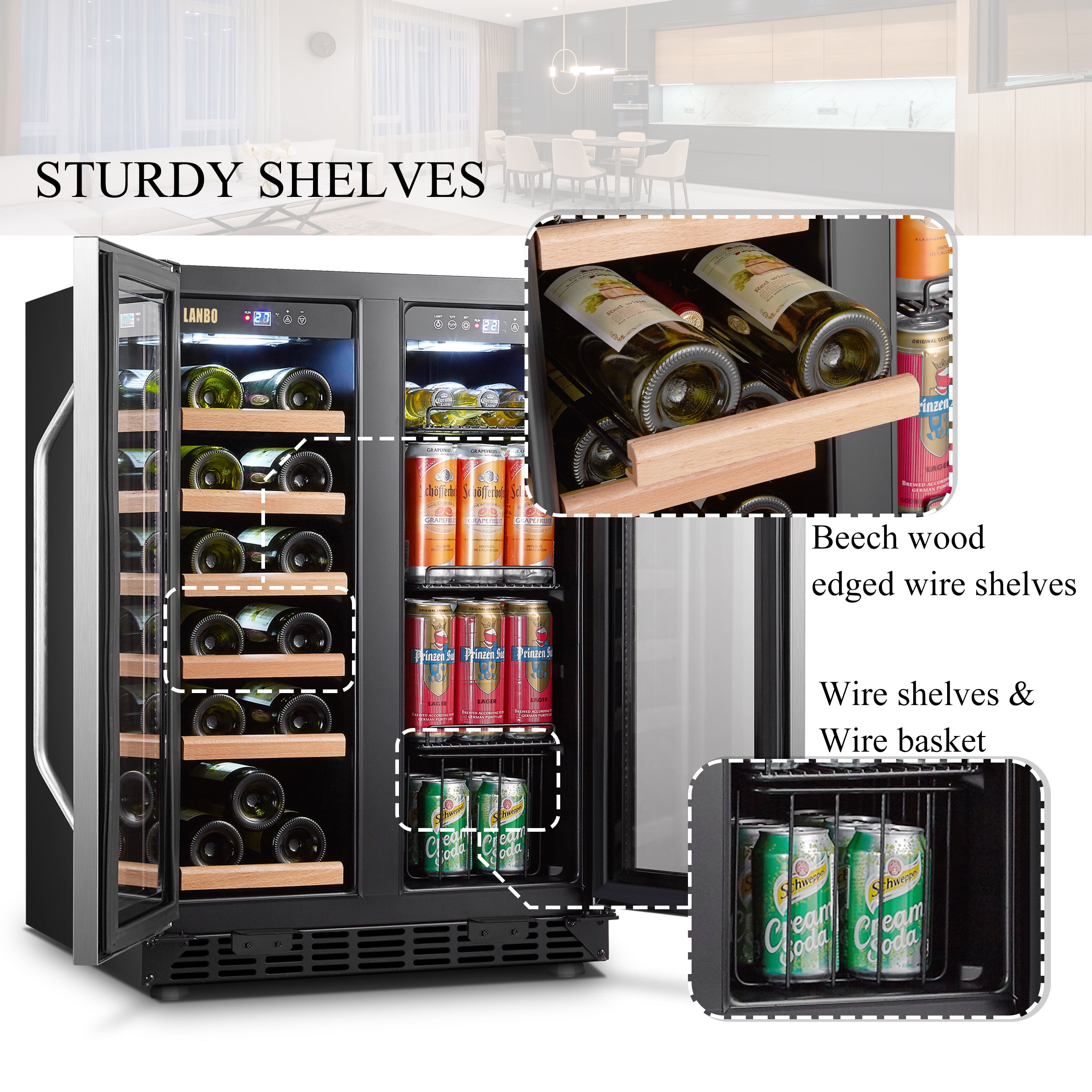 Lanbo dual zone store wine cooler