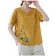 thumbnail image 1 of Camisas de Manga Corta para las Mujeres Blusas de Cuello Redondo con Botones Casuales, Camisa de Verano de Moda para Diarios Y Fiestas, 1 of 6