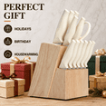 thumbnail image 5 of Xanapon Knife Set, 13PC German Stainless Steel Kitchen Knives with Sharpener, Ergonomic Handles, Perfect Housewarming Gift, White, 5 of 9