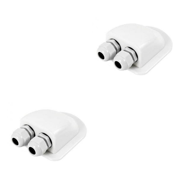 Riwesomey Glándula de entrada de cable doble del panel solar Conector de caja de plástico RV Barco Camper Autocaravana Piezas de sellado Accesorios Type2 NO2 Riwesomey CBP237585