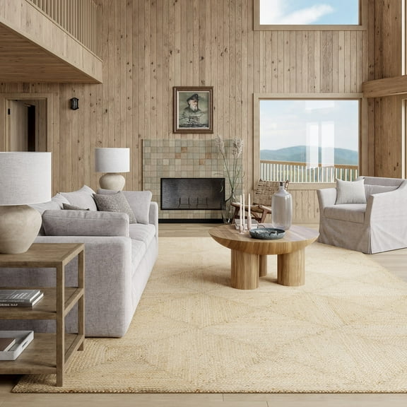 Rugs USA Juniper Tiled Jute Area Rug, 7' 6" x 9' 6", Christie Ivory