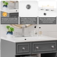 thumbnail image 6 of 24" Durable Compact Freestanding Cabinet, Bathroom Storage Unit with Soft Close Door, Modern Small Bathroom Vanity with Storage for Bathroom, Gray, 6 of 9