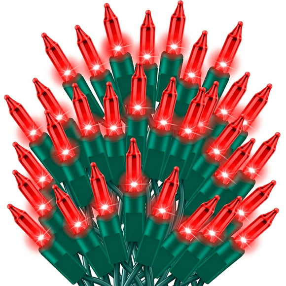 Cadena de luces TWINGLEHOME, 100 L, 6 m, color rojo ultrabrillante para interiores y exteriores