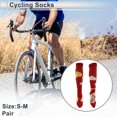 thumbnail image 2 of Calcetines de ciclismo Unique Bargains, absorción de sudor, anti-fricción, calcetines para bicicleta al aire libre, rojos, tamaño S-M, unisex, 1 par, plato de frutas y verduras, 2 of 7