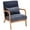 Dark Grey, variant on SYNGAR Mid-Century Modern Accent Chair, Arm Chair Living Room Upholstered Chairs with Pillow, Reading Chair with Solid Wood Frame & Living Room Bedroom Balcony, Beige