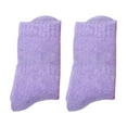 thumbnail image 5 of Eoperou 1 Pair Mid-Tube Ribbed Cuffs High Elastic Fleece Lining Unisex Socks Faux Wool Knitted Solid Color Warm Crew Socks, 5 of 8