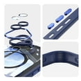thumbnail image 5 of for iPhone 16 Plus Case with Integrated Lens Protector, [Foldable Stand & Rotatable Ring Holder], Glossy Shockproof Bumper Dustproof Clear Women Men Case for iPhone 16 Plus, Blue, 5 of 10