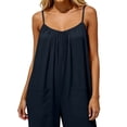 thumbnail image 3 of Women's Casual Sleeveless Wide Leg Jumpsuit with Pockets Loose Fit Summer Romper, 3 of 5