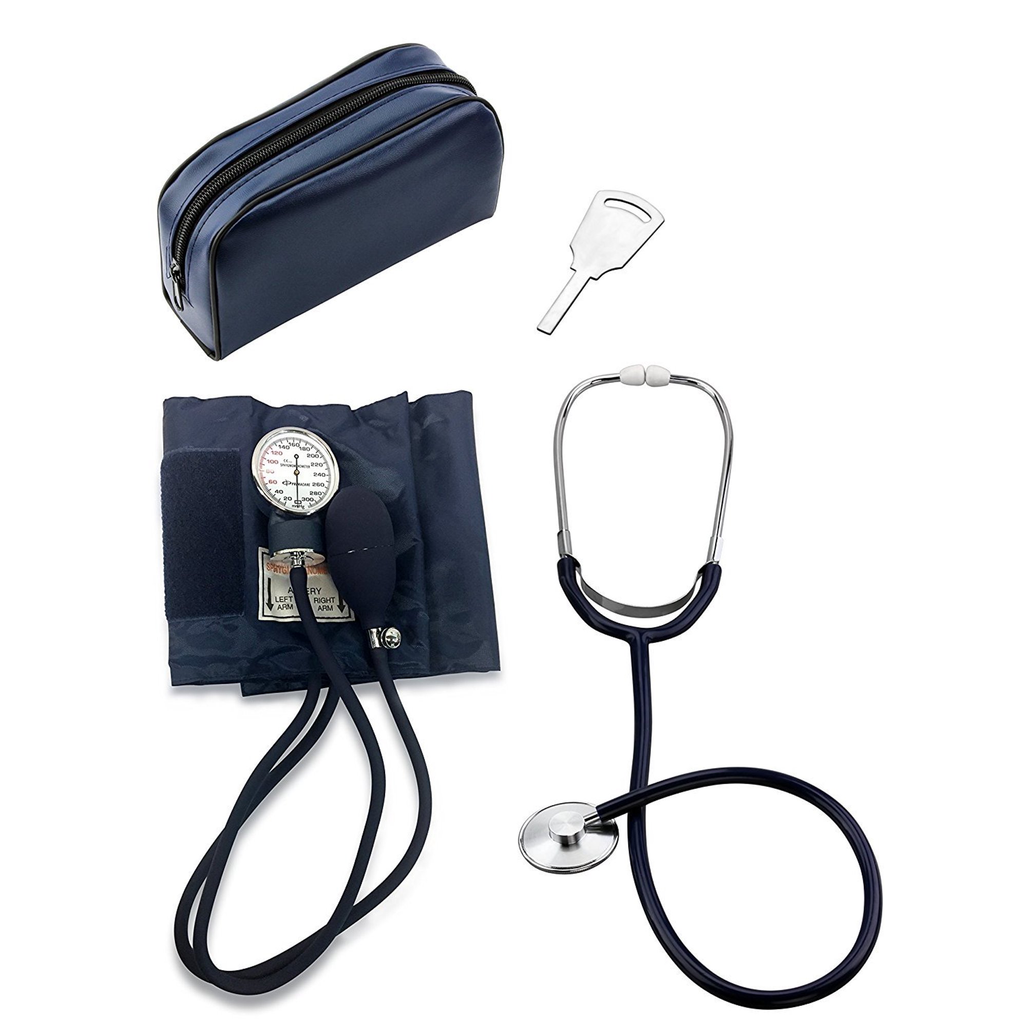 Primacare DS-9196 Classic Series Large Adult Blood Pressure Kit with D-Ring Cuff with Stethoscope