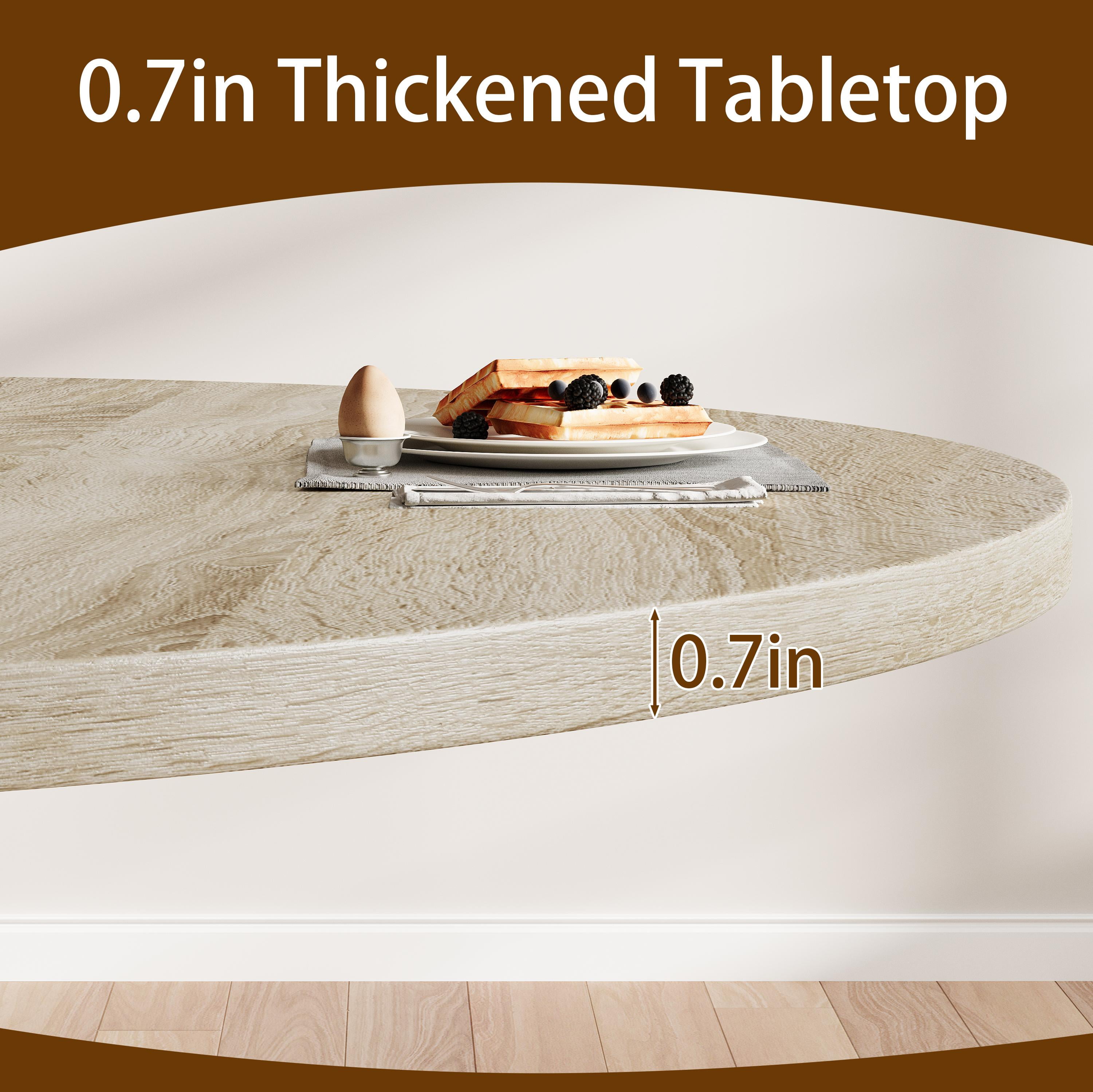 Round Dining Table for 6, LEGAHOME 47in Kitchen Dining Table with 0.7in Thick Tabletop, Wood Circle Pedestal Table for Dining Room, Natural Wood(Only Table)