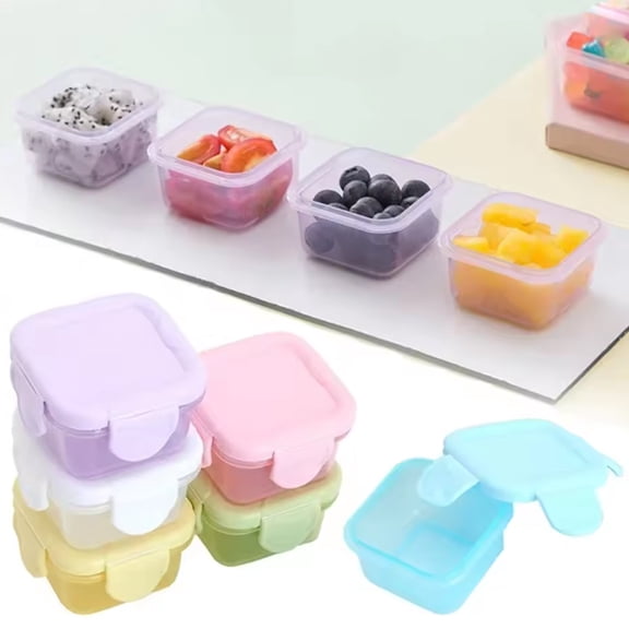 4PCS Mini Food Storage Containers with Leakproof Lids – Airtight Condiment Sauce Containers for Fridge, Freezer and Kitchen Use