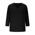 thumbnail image 3 of Virmaxy Womens Blouses Long Sleeve Shirt Women Casual Fashion Solid Color Button T-Shirt Long Sleeves One Shoulder Top Blouse Tops Black-3 S, 3 of 6