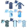 thumbnail image 4 of Hotiary Boys Summer Cute Printed Short Sleeve One-Piece Swimsuit and Sunscreen Hat Two-Piece Set for 6M-5T Infant Toddler, 4 of 4