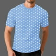 thumbnail image 7 of hlysgo Big and Tall Shorts Sleeve T Shirts for Men Comfy Crewneck Waffle Knit Shorts Casual Polka Dot Graphic Tees Summer Tops Light Blue,Size XXXXL, 7 of 7
