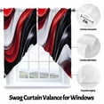 thumbnail image 3 of Abstract Gradient Stitching Swag Curtain Valance for Windows, Black Gary Red Water Ripple Window Treatments Short Swag Topper for Kitchen Windows Bathroom Bedroom, 36"x36", 3 of 8