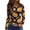 Orange, variant on Women Halloween Glowing Pumpkin Print Long Sleeve T-Shirt, Spooky Side Split Crewneck Casual Autumn Fall Top for Daily Wear, Work, and Holiday Parties, Purple Pink XL