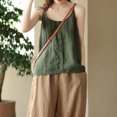 thumbnail image 4 of Tank Top for Women Linen, 2026 Summer Comfy Casual Loose Lightweight Sleeveless Shirts, Green 2XL, 4 of 8