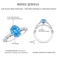 thumbnail image 6 of Rosec Jewels 2 Ct Lab Grown Blue Diamond Oval Engagement Ring for Women (IGI Certified, VS1 Quality) - Blue and White Diamond Ring, 18K White Gold, US 7.50, 6 of 9