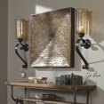 thumbnail image 4 of MY SWANKY HOME Large Bronze Metal Wall Sculpture Square | Textured Pierced Rustic Modern Iron, 4 of 4