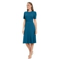 thumbnail image 3 of Women's London Times Solid Side Tab Fit & Flare Dress Color: Royal Blue Size: 10, 3 of 4
