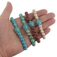 thumbnail image 4 of Ocean Turtles Beaded Bracelet Turquoise and Rose Quartz Gemstones Designs, 4 of 21