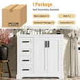 thumbnail image 4 of 36" Modern Bathroom Vanity with Ceramic Sink, Soft-Close Doors & Drawers, Adjustable Shelf, Storage Cabinet for Bathroom Organization,White, 4 of 11