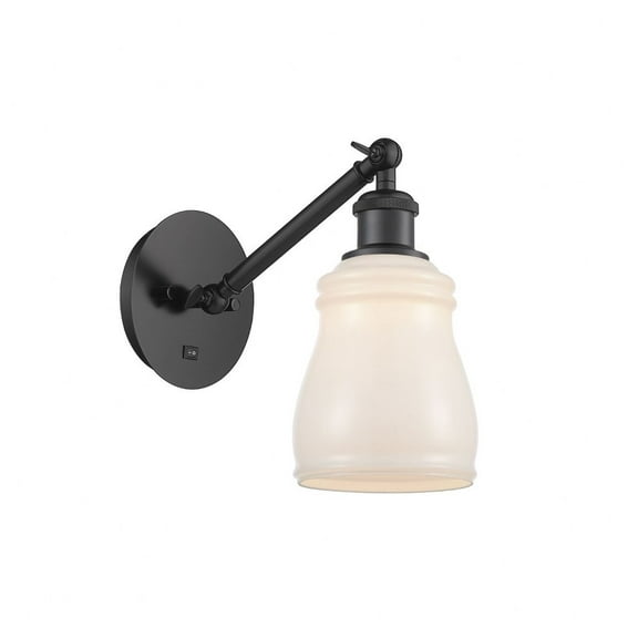 317-1W-BK-G391-LED-Innovations Lighting-Caledonia - 1 Light Wall Sconce In Industrial Style-11.38 Inches Tall and 5.3 Inches Wide Matte Black White