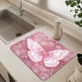 thumbnail image 6 of Dish Drying Mat Absorbent Dish Drainer Kitchen Counter 23.6x19.7inch Dish Drying Pad for Countertops Sinks Draining Racks Soft Pink Butterfly, 6 of 9