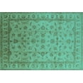 thumbnail image 1 of Ahgly Company Machine Washable Indoor Rectangle Oriental Turquoise Blue Industrial Area Rugs, 8' x 10', 1 of 4