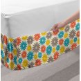 thumbnail image 2 of Floral Bed Skirt, Colorful Top View Daisies Pattern Spring Blooms, Elastic Bedskirt Dust Ruffle Wrap Around for Bedding Decor, 4 Sizes, Multicolor, by Ambesonne, 2 of 2