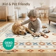 thumbnail image 4 of ODIKA 8'x10' Ivory Rust Traditional Botanical Motif Washable Area Rug Geometric Floral Multi-Border Classic for Dining Room, Large Office, Lounge, Non-Slip Chair-Friendly Mat, 4 of 7