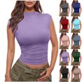 thumbnail image 5 of cocolona Womens Summer Basic Tank Tops Casual Solid Color Sleeveless Slim Cute T-shirts Going Out Clothes, 5 of 5