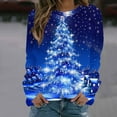 thumbnail image 2 of Black and Friday Clothing Sales Idoravan Womens Christmas Graphic Sweatshirts Women's Christmas Printed Round Neck Long Sleeved Top Loose Fitting Sweater Orange S, 2 of 4