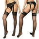 thumbnail image 2 of Gibobby Lencería para mujer sexy tangas Medias sexis de encaje para mujer, medias de red transparentes, medias negras sexis, medias, lencería, red de tentación(Negro, Talla única), 2 of 5