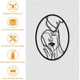 thumbnail image 5 of One Line Metal Wall Art Abstract Face Metal Wall Art Black Wall Hanging Decor 9.2x11.8 Minimalist Line Wall Sculpture for Home Living Room Office Garden Hotel Wall Decoration, 5 of 9