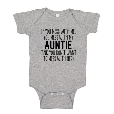 

Don t Mess With My Auntie Baby Bodysuit One Piece 12 mo Athletic Heather