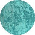 thumbnail image 1 of Ahgly Company Machine Washable Indoor Round Oriental Turquoise Blue Industrial Area Rugs, 8' Round, 1 of 4