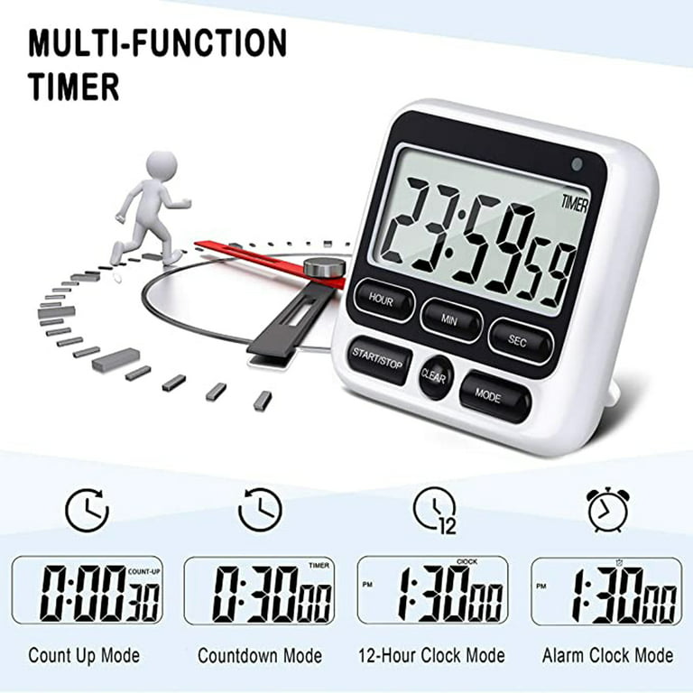 EEEkit Kitchen Timer, Digital Timer with Large Display Magnetic Back Loud  Alarm Memory Function, Ideal for Cooking