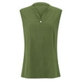 thumbnail image 5 of Clearance under 10$ Sevevn Women's Solid Color Imitation Cotton And Linen Sleeveless V-neck Pullover With Button Down Hem Fashion Blouses Early Access Deals Green S, 5 of 5
