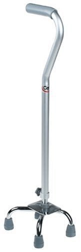 Carex Small Base Offset Quad Cane, Adaptable for Right- or Left-Handed Users